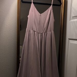 Elegant Mauve Spaghetti Strap Dress